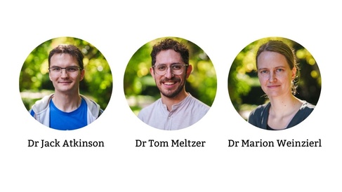 Images of ICCS's 3 Principal Research Software Engineers: Dr Jack Atkinson, Dr Tom Meltzer and Dr Marion Weinzierl