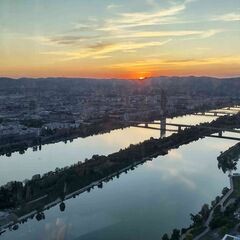 Sunset over the Danube in Vienna, from Jack's blog
