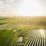 solar panels and wind farm