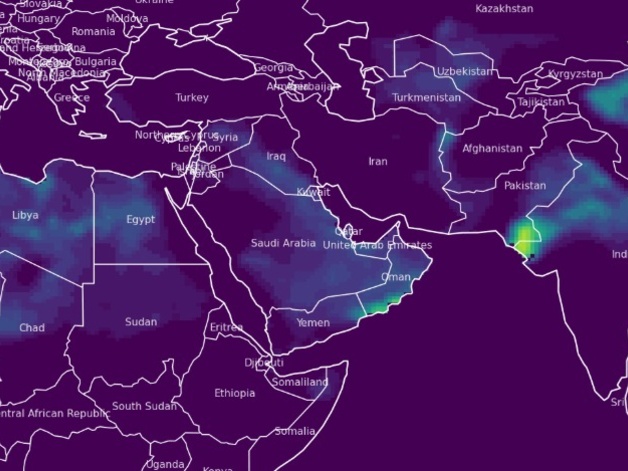 Source genesis map displaying the regions where sand and dust storms (SDS) formed from 2003-2024